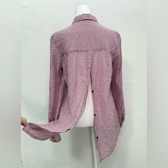 Free People No Limits Stripe Stretch
Cotton Shirt - Picture 5 of 16